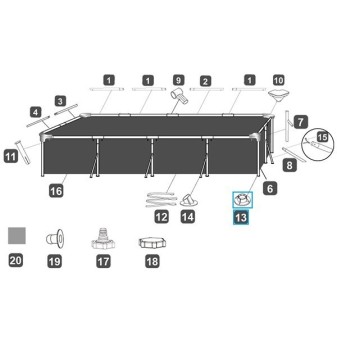 Support pied pour piscine hors sol Steel Pro 305 / 366 cm et 157" Splash Bestway®