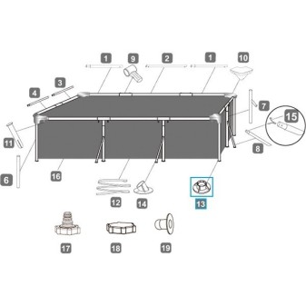 Support pied pour toutes les piscine Steel Pro - 221 / 239 / 259 / 300 cm (à partir de 2018)