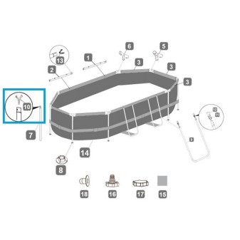 Goupille à ressort pour piscines Power Steel™ Bestway® 16'/18' (2018), gris, ovale