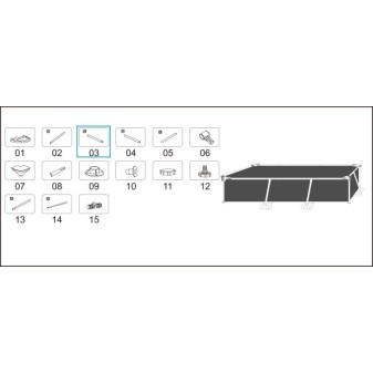 Montant Horizontal "C"  pour piscine Steel Pro™ Bestway® 221 x 150 x 43 cm
