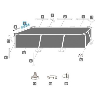 Montant horizontal "C" pour piscine Steel Pro™ Bestway® 259 x 170 x 61 cm