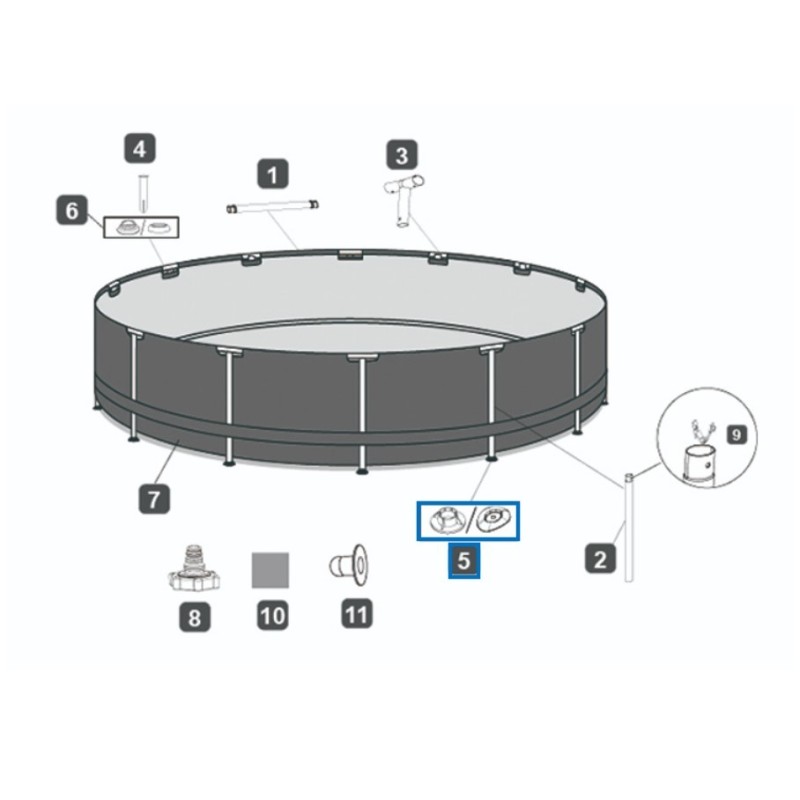 Pied de support pour piscine Power Steel™ Bestway® 427 x 107 cm