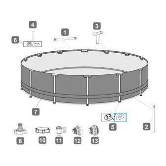 Support de pied pour piscines Power Steel™ Bestway® (jusqu'en 2019)