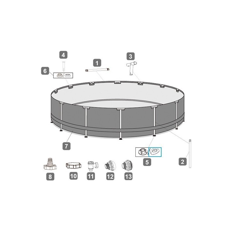 Support de pied pour piscines Power Steel™ Bestway® (jusqu'en 2019)