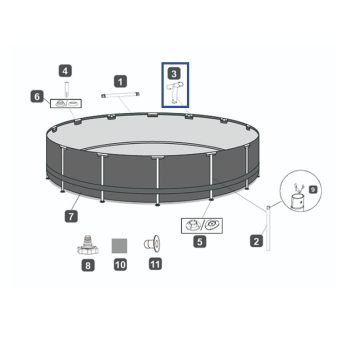 Connecteur T pour piscine Steel Pro Frame Bestway 457 x 122 cm