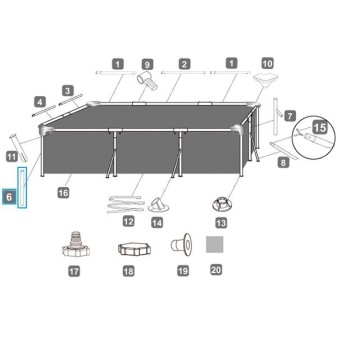 Pied vertical pour Piscines Steel Pro™ Bestway® 300 x 201 x 66 cm