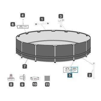 Support Pied pour piscines Steel Pro MAX™ Bestway® Ø 305 / 366 cm, rondes