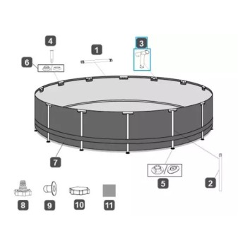 Connecteur T pour piscine Power Steel™ Bestway® 427 x 107 cm, ronde Connecteur T pour piscine Power Steel™ Bestway® 427 x 107 cm, ronde