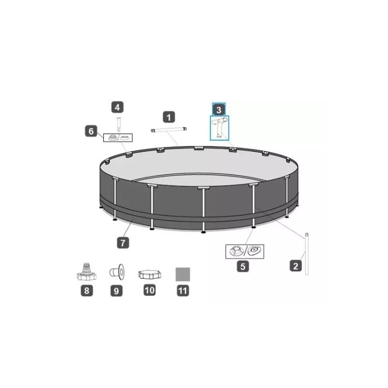 Connecteur T pour piscine Power Steel™ Bestway® 427 x 107 cm, ronde Connecteur T pour piscine Power Steel™ Bestway® 427 x 107 cm, ronde