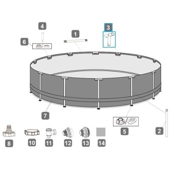 Connecteur T pour piscine Power Steel™ Bestway® 549 x 132 cm, ronde