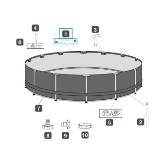 Rail supérieur pour piscine Steel Pro MAX™ Bestway® 3.05-3.66 m