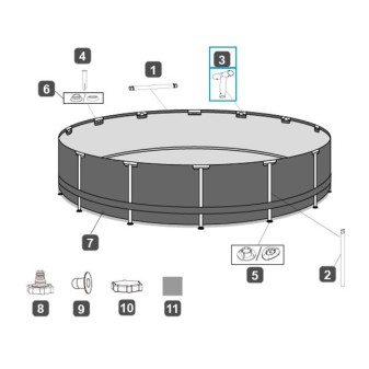 Connecteur T pour piscines Steel Pro Max™ Bestway® 305 x 76 cm / 366 x 100 cm