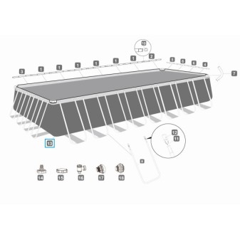 Liner pour piscine Power Steel - 956 x 488 x 132 cm