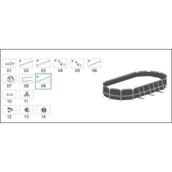 Top rail "G" pour Piscines Power Steel™ Bestway 549 x 274 x 122 cm, ovales