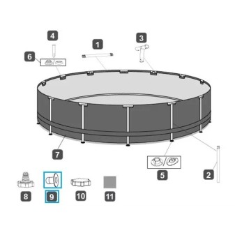 Bouchon d’arrêt pour piscines Bestway® (sauf Hydrium™), tuyau de 32 mm