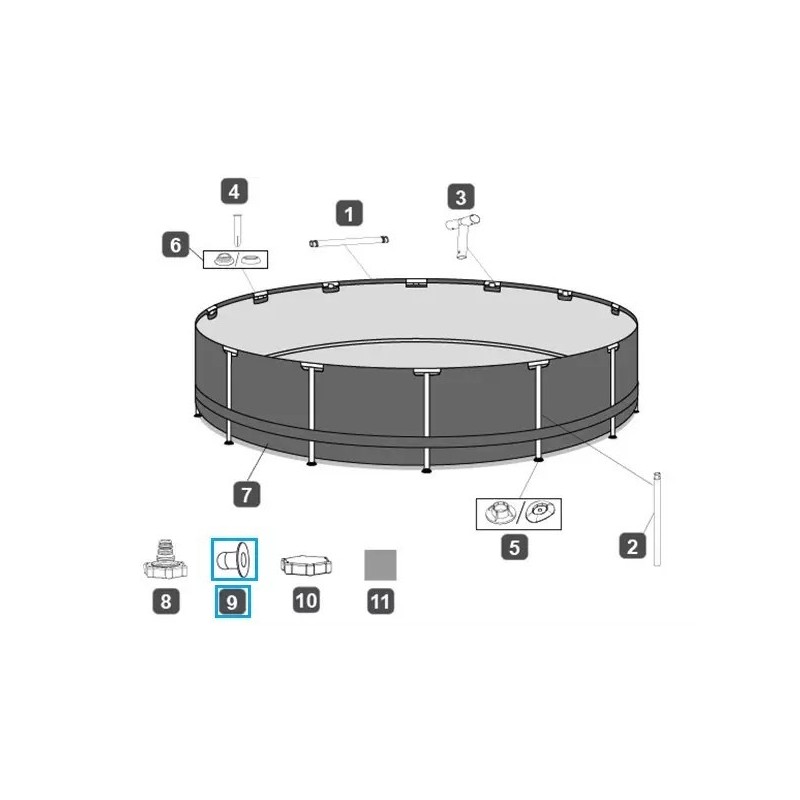 Bouchon d’arrêt pour piscines Bestway® (sauf Hydrium™), tuyau de 32 mm