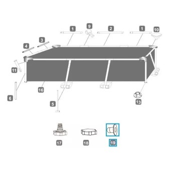Bouchon d’arrêt pour piscines Bestway® (sauf Hydrium™), tuyau de 32 mm