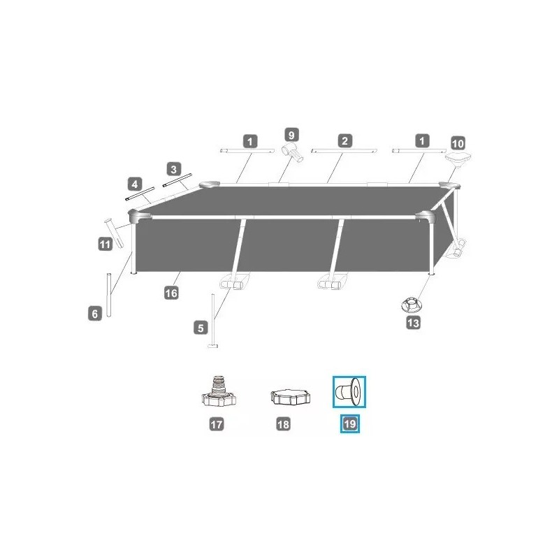 Bouchon d’arrêt pour piscines Bestway® (sauf Hydrium™), tuyau de 32 mm
