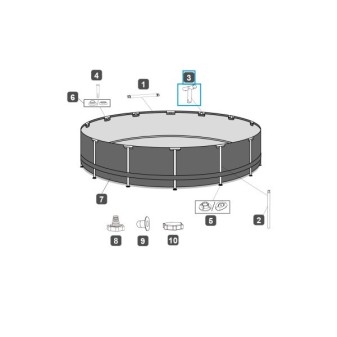 Connecteur T pour piscines Steel Pro MAX™ Bestway® 366 x 100 cm, rondes