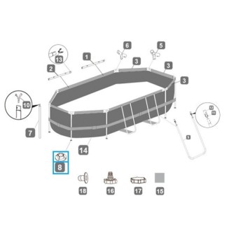 Support de pied pour piscinePower Steel - 305 x 200 x 84 / 427 x 250 x 100 cm