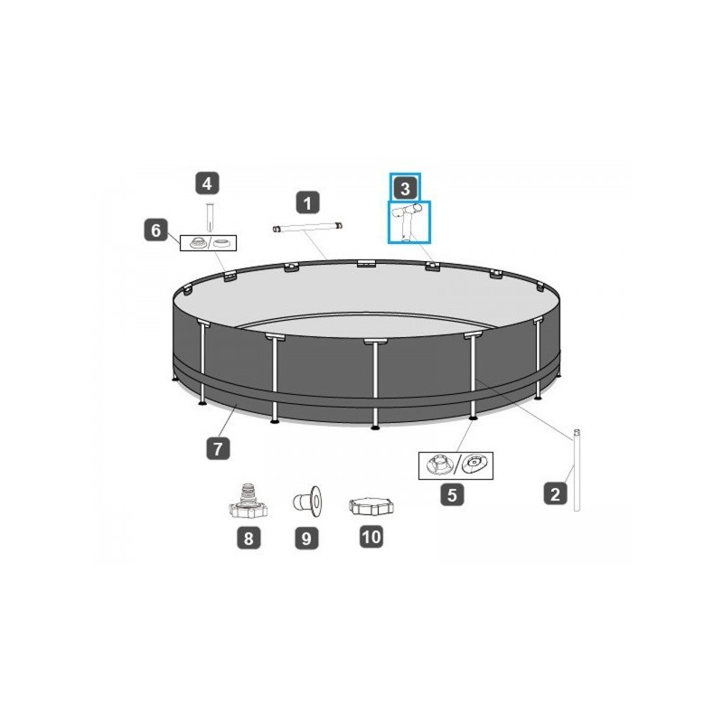 Connecteur T pour piscines Steel Pro MAX™ Bestway® Ø 427/457 cm, rondes