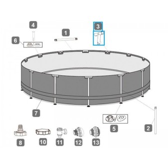 Connecteur T pour piscines Steel Pro MAX™ Bestway® Ø 488/549 cm, rondes