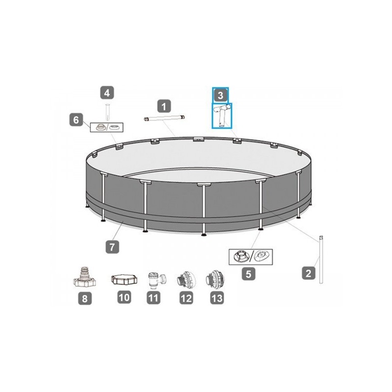 Connecteur T pour piscines Steel Pro MAX™ Bestway® Ø 488/549 cm, rondes