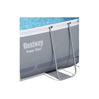 Support en U pour piscines Power Steel™ Bestway® 488 x 305 x 107 cm, gris, ovale
