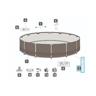 Pied vertical pour piscine Power Steel™ Bestway®  549 x 122 cm, ronde marron (2022)