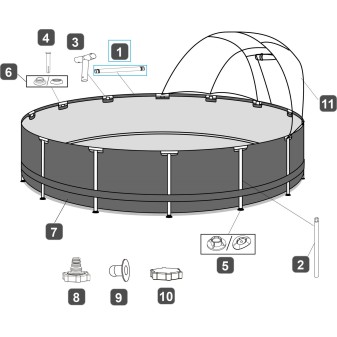Rail supérieur "A" pour piscine Power Steel™ Bestway® 3.96 m x 1.07 m
