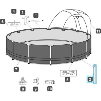 Pied vertical pour Piscine Power Steel™ Bestway® 396 x 107 cm, Ronde