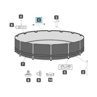 Top rail pour piscines SteelPro MAX™ Bestway® Ø 305/366cm (à partir de 2022), rondes