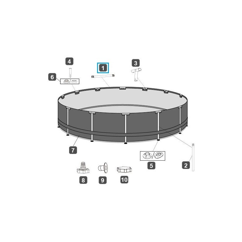 Top rail pour piscines SteelPro MAX™ Bestway® Ø 305/366cm (à partir de 2022), rondes