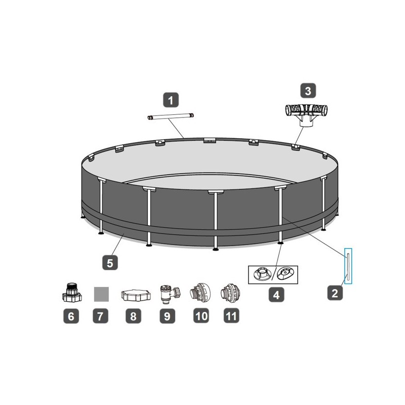 Pied vertical pour Piscine Steel Pro MAX™ Bestway® 366 x 100 cm (à partir de 2022), Ronde