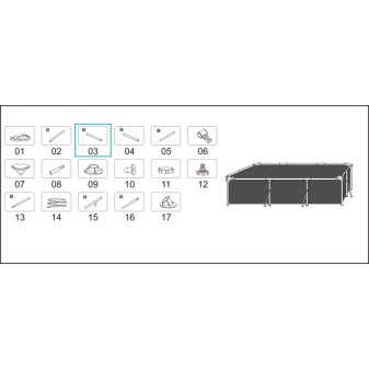 Top Rail "C" pour piscines Steel Pro™ Bestway® 300 x 201 x 66 cm