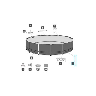 Pied vertical pour piscine Steel Pro MAX ronde -   366 x 133 cm