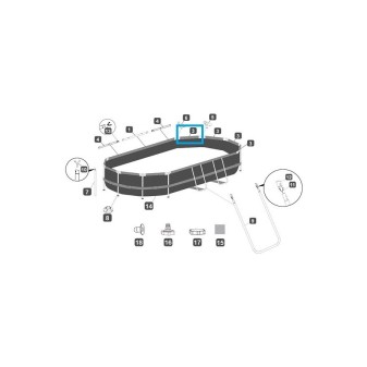 Top rail "C" pour piscine Power Steel™ Swim Vista Series™ Bestway® 250 x 100 cm, ovale Top rail "C" pour piscine Power Steel™ Swim Vista Series™ Bestway® 250 x 100 cm, ovale