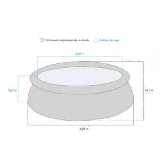 Liner pour piscine autoportée Fast Set™ Bestway® Aspect Rotin 396 x 84 cm