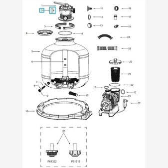 Manomètre pour tous les systèmes de filtre à sable Flowclear™ Bestway® Manomètre pour tous les systèmes de filtre à sable Flowclear™ Bestway®