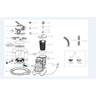 Crépine pour le système de filtre à sable Flowclear™ Bestway® (7 571 + 8 327 l/h) Crépine pour le système de filtre à sable Flowclear™ Bestway® (7 571 + 8 327 l/h)