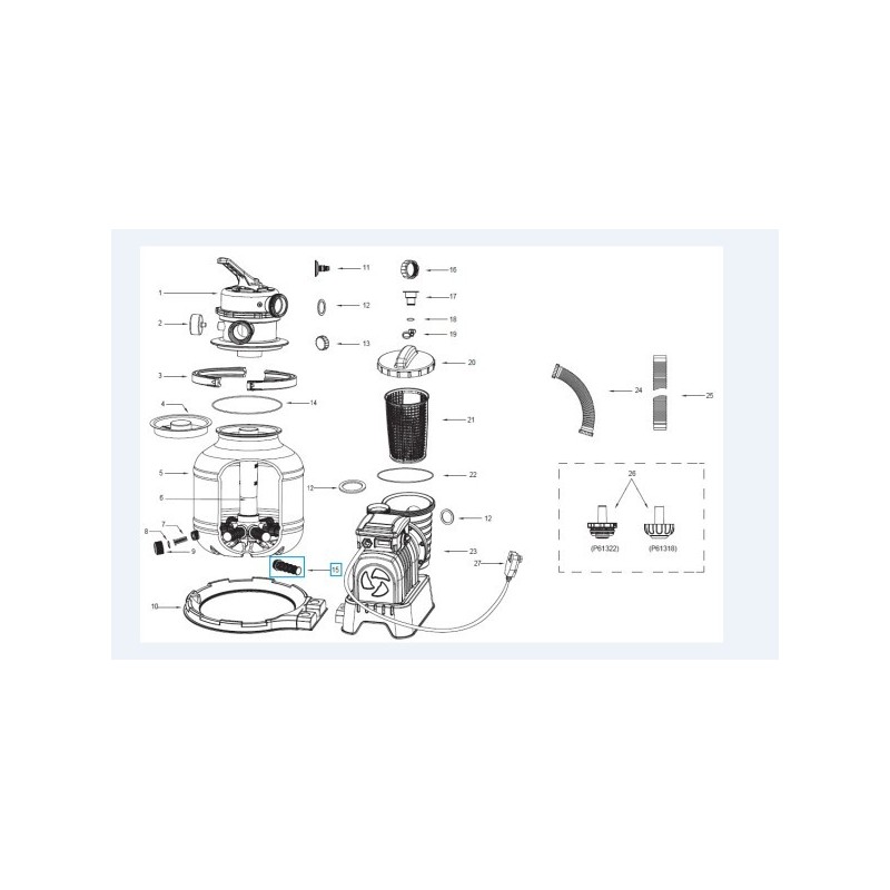 Crépine pour le système de filtre à sable Flowclear™ Bestway® (7 571 + 8 327 l/h) Crépine pour le système de filtre à sable Flowclear™ Bestway® (7 571 + 8 327 l/h)
