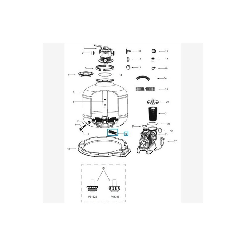 Crépine pour le système de filtre à sable Flowclear™ Bestway® (7 571 + 8 327 l/h) Crépine pour le système de filtre à sable Flowclear™ Bestway® (7 571 + 8 327 l/h)