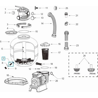 Tamis pour bouchon de vidange de filtre à sable 2000gal Tamis pour bouchon de vidange de filtre à sable 2000gal