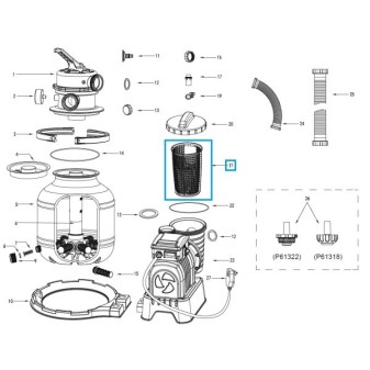 Panier pour les systèmes de filtration à sable Flowclear™ Bestway® (sauf 2 006 l/h) Panier pour les systèmes de filtration à sable Flowclear™ Bestway® (sauf 2 006 l/h)