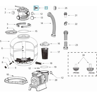 Adaptateur de tuyau d'arrosage pour tous les systèmes de filtre à sable Flowclear™ Bestway®