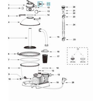Adaptateur de tuyau d'arrosage pour tous les systèmes de filtre à sable Flowclear™ Bestway®