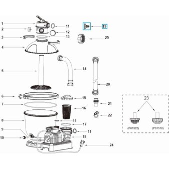 Adaptateur de tuyau d'arrosage pour tous les systèmes de filtre à sable Flowclear™ Bestway®