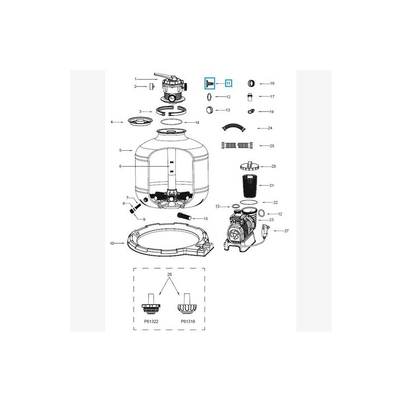 Adaptateur de tuyau d'arrosage pour tous les systèmes de filtre à sable Flowclear™ Bestway®
