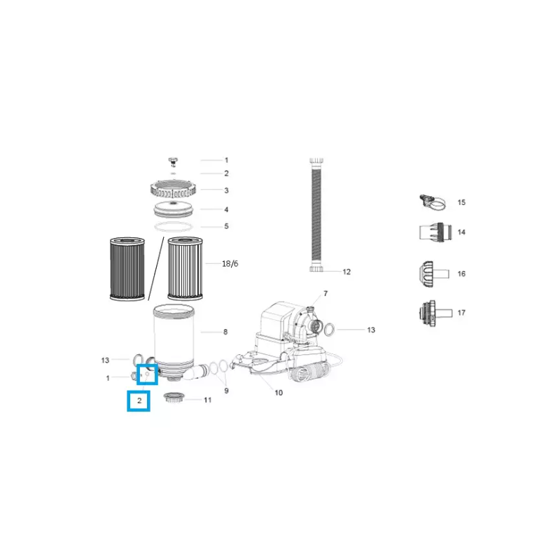 Joint torique de vis de purge pour filtration cartouche Bestway®
