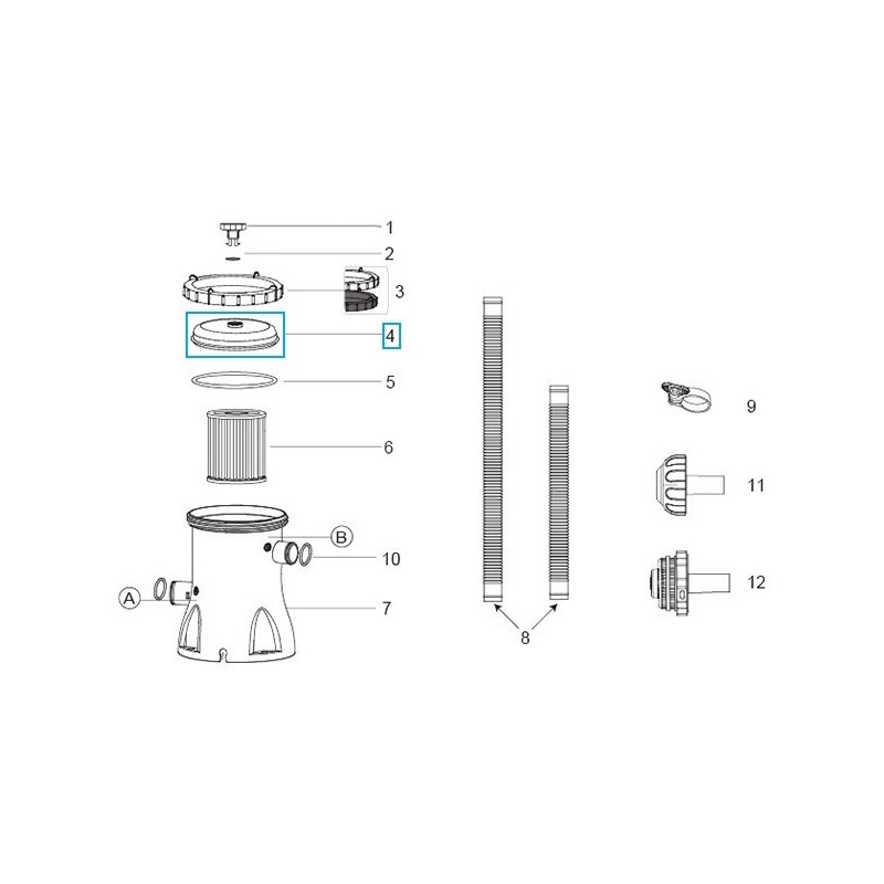Couvercle pour pompe de filtration Flowclear™ Bestway® 1 249 l/h Couvercle pour pompe de filtration Flowclear™ Bestway® 1 249 l/h